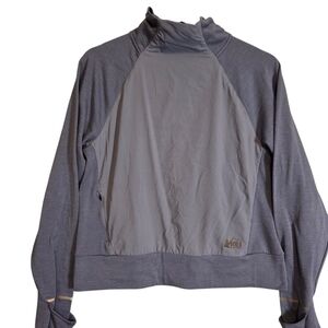 REI co-op slate blue mock neck windbreaker sweatshirt medium